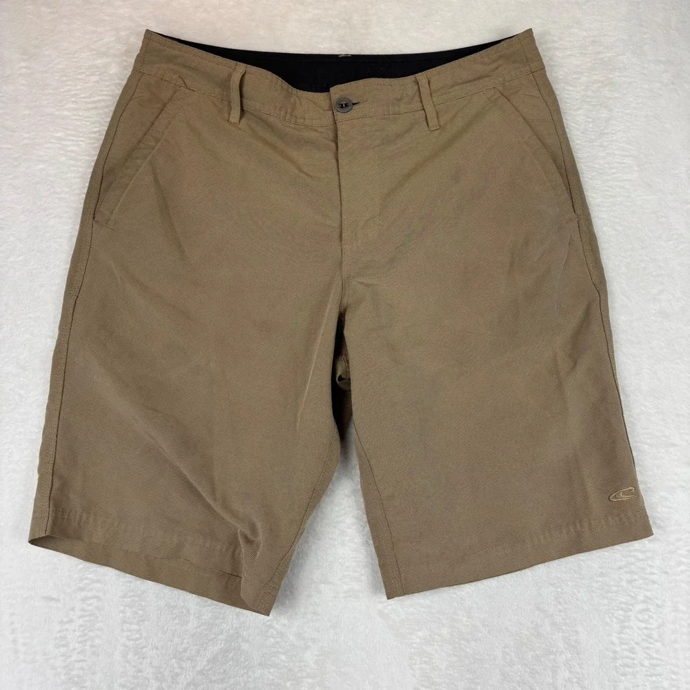 ONeill Mens 34 Hybrid Shorts Khaki Tan Quick Dry Casual Board Shorts